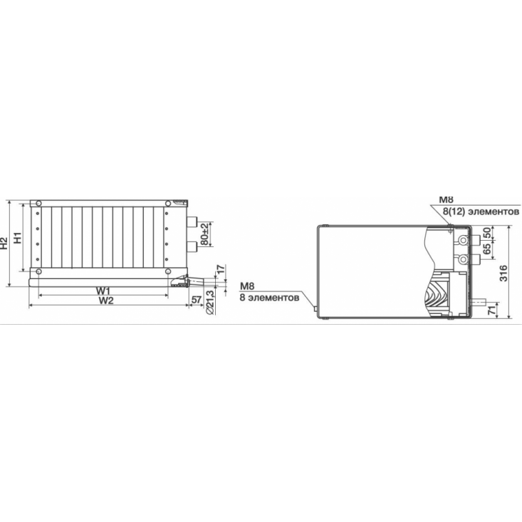 Фреоновый охладитель Shuft WHR-R 800х500/3